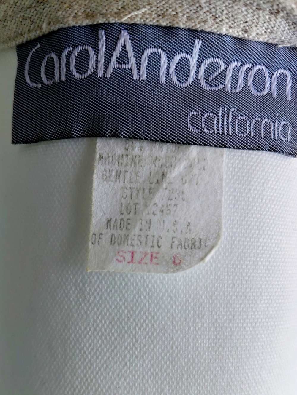 Carol Anderson California Linen Blend Dress Size 6 Textured Button Front Ves - Picture 9 of 10